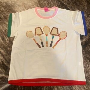 QUEEN OF SPARKLES White and Pink Short Sleeve Tee